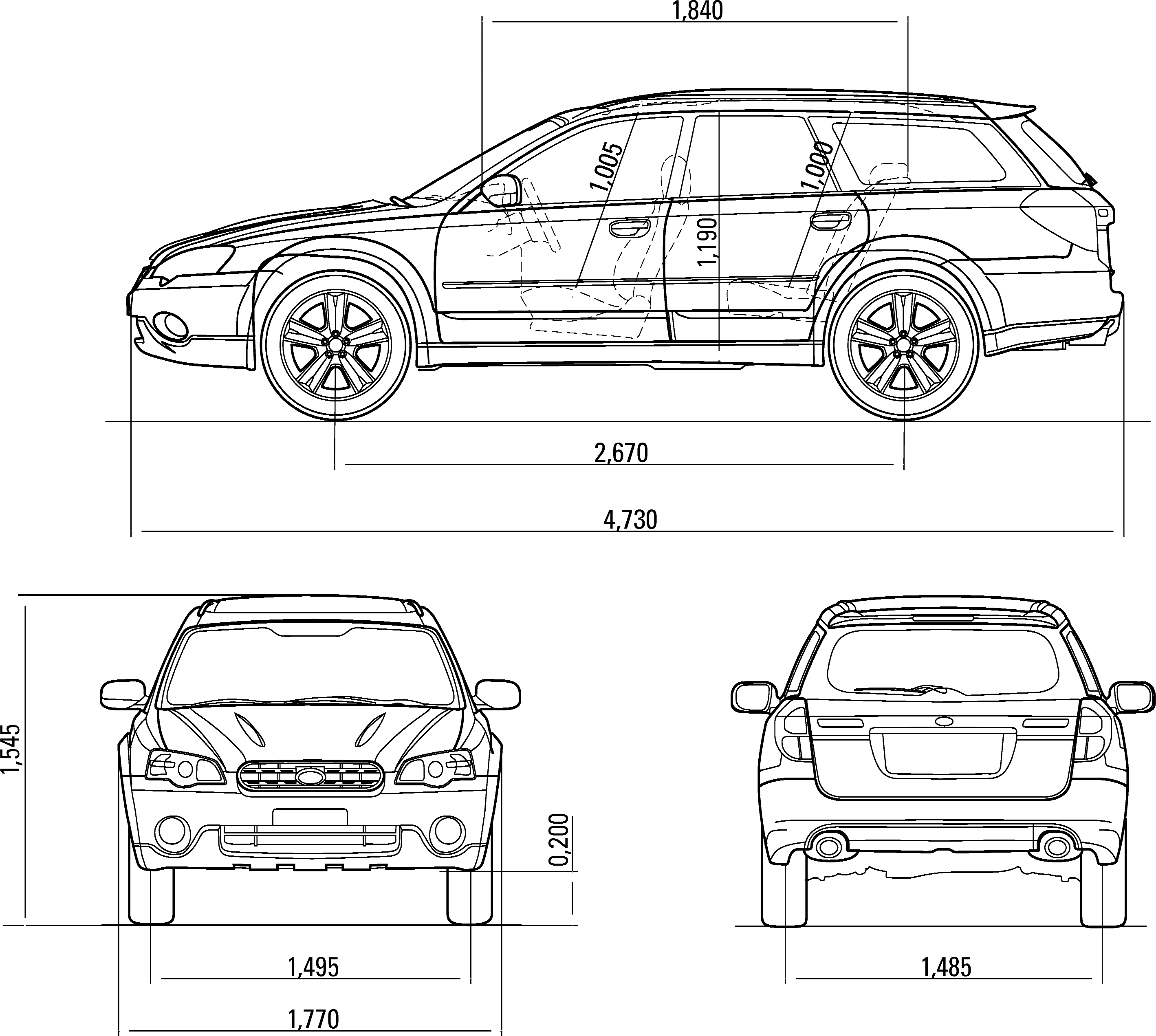 Subaru Legacy blueprint