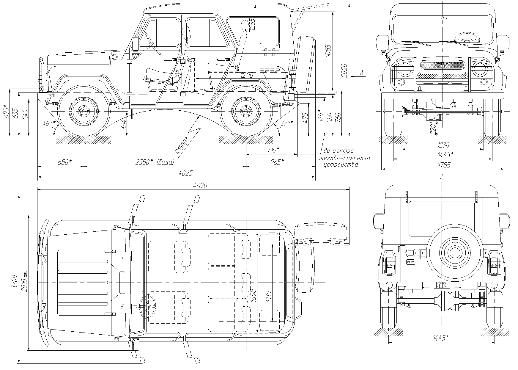 UAZ 3151 blueprint
