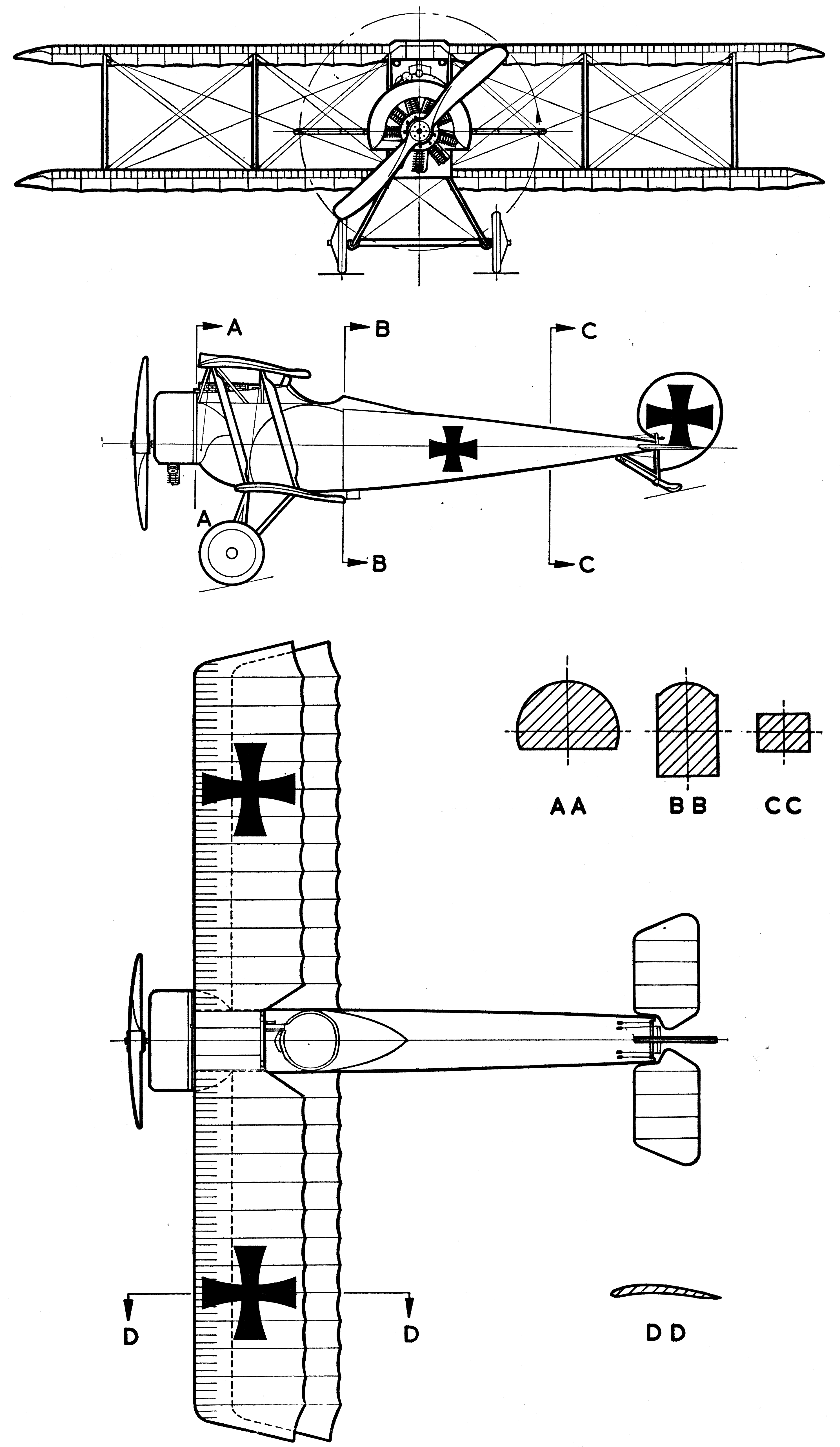 Fokker D.II blueprint