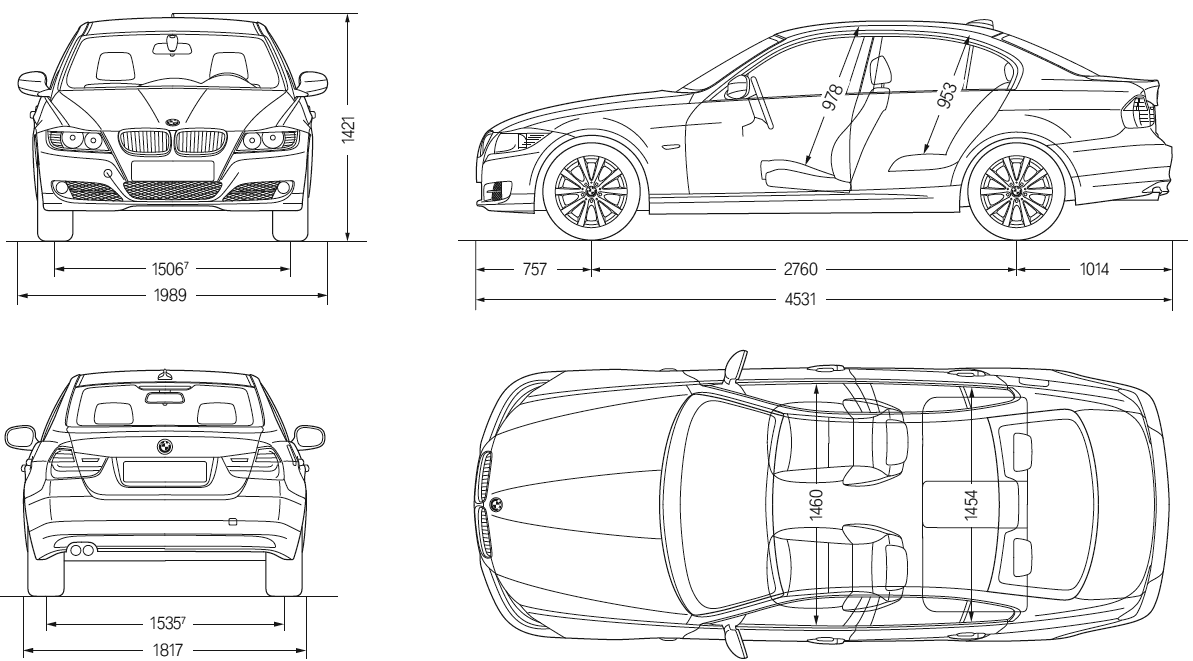 BMW 3-Series E90 blueprint