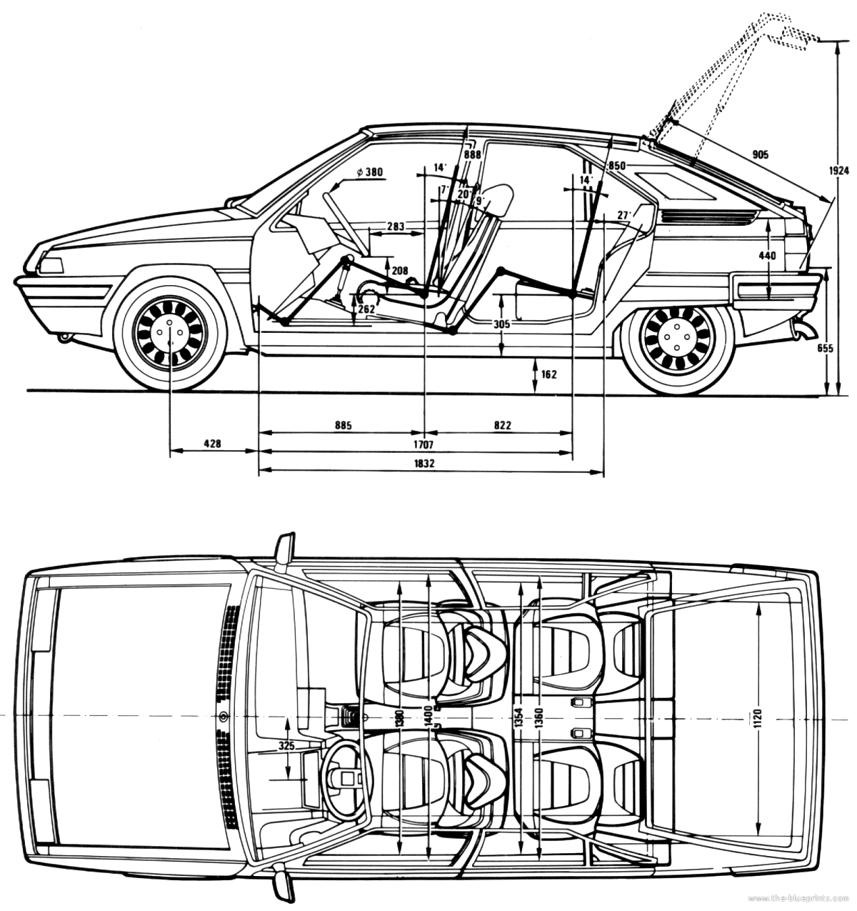 Citroën BX 16 blueprint