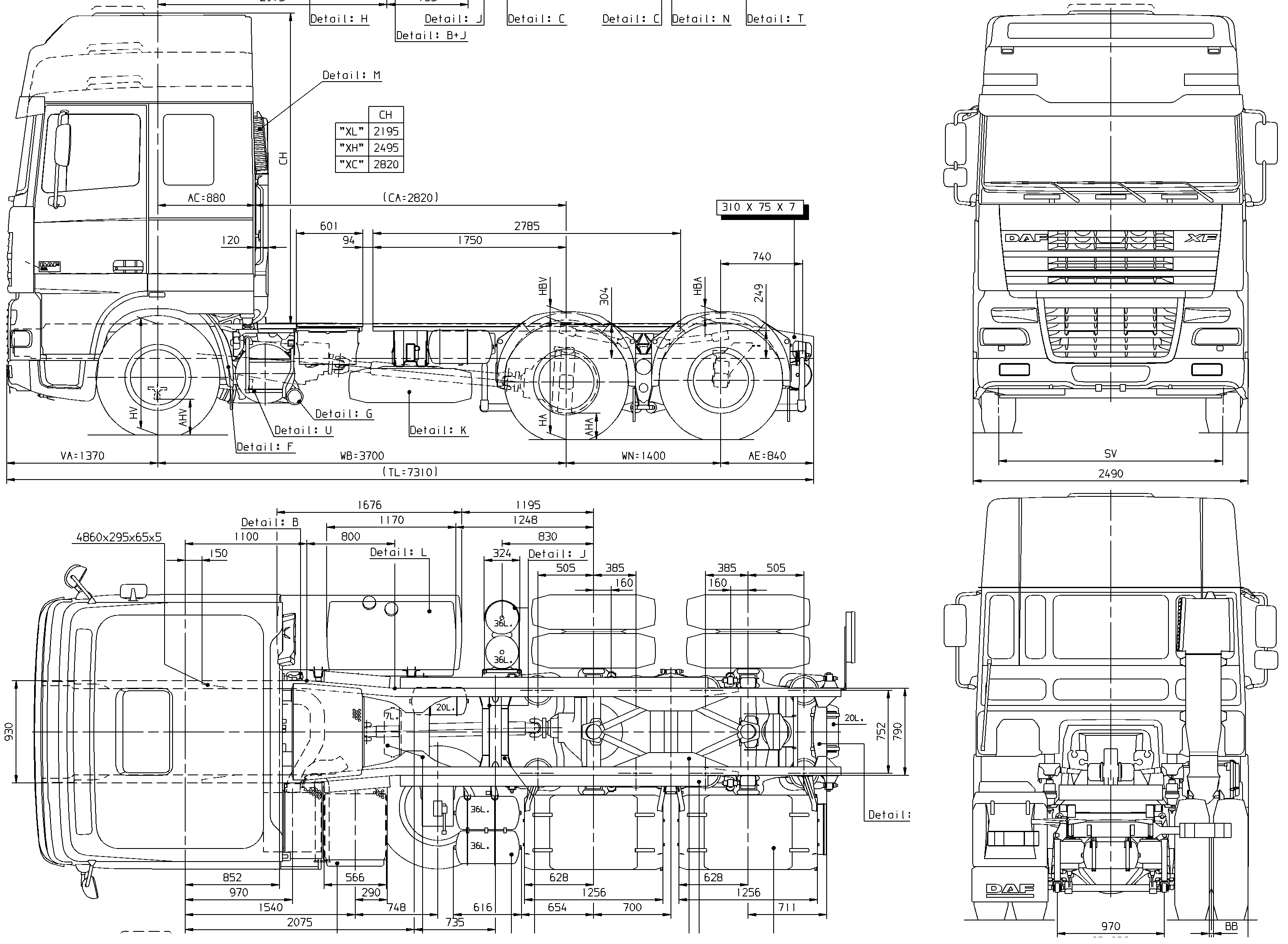 Daf XF 95 blueprint