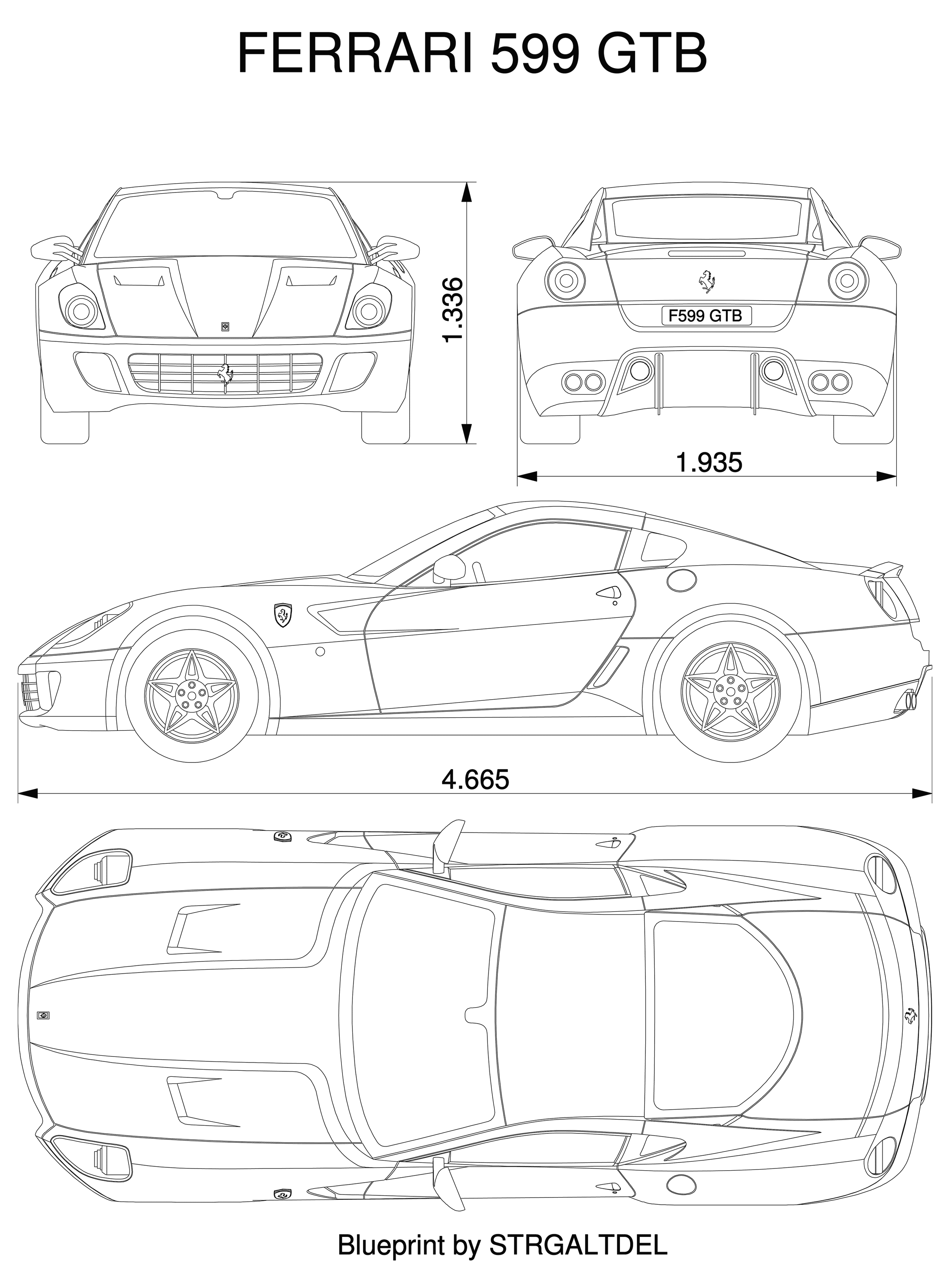 Ferrari 599 blueprint