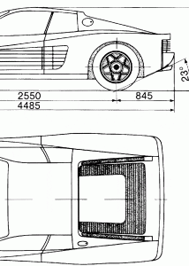 Ferrari Testarossa blueprint