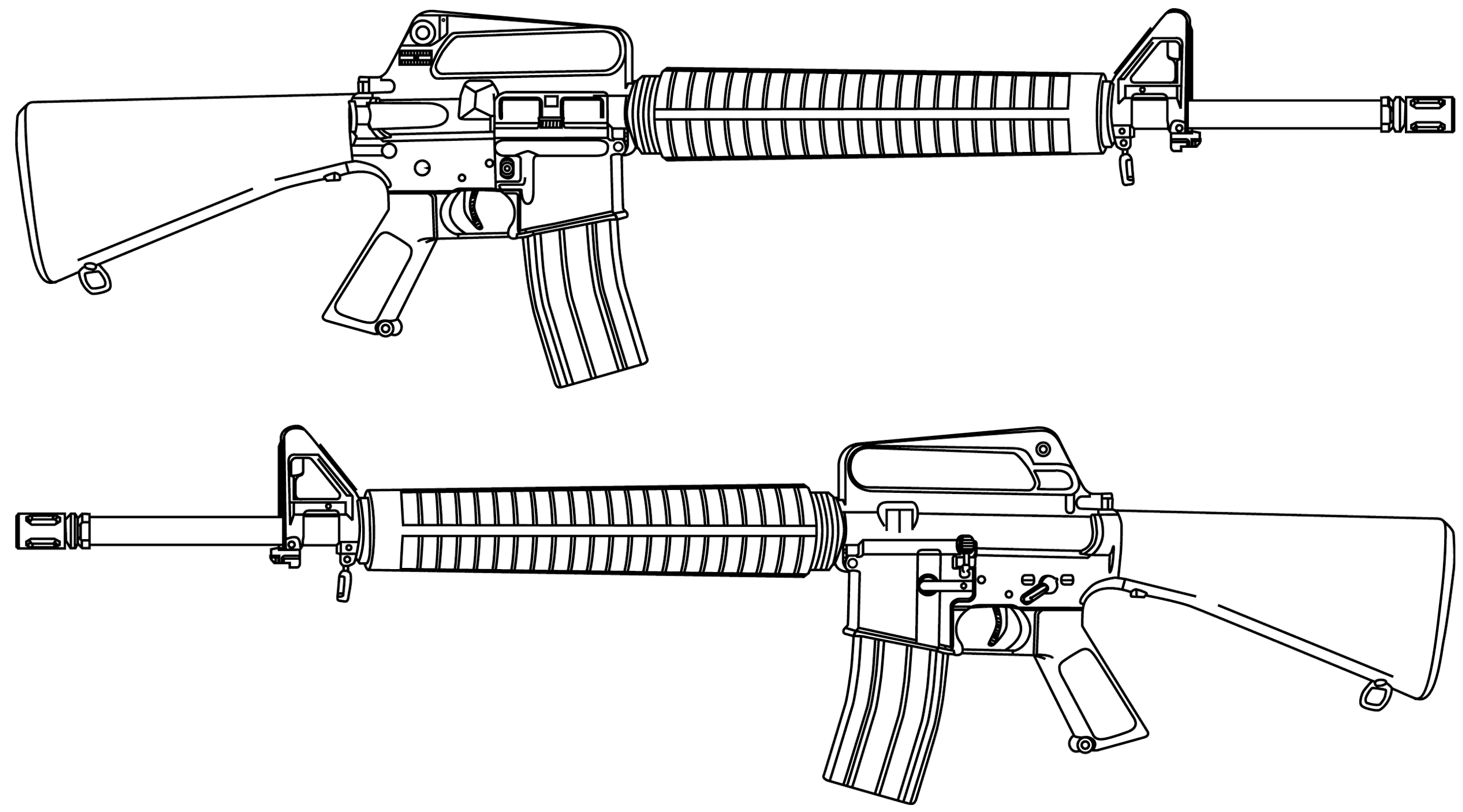 M16 Rifle Blueprint Download Free Blueprint For 3D Modeling