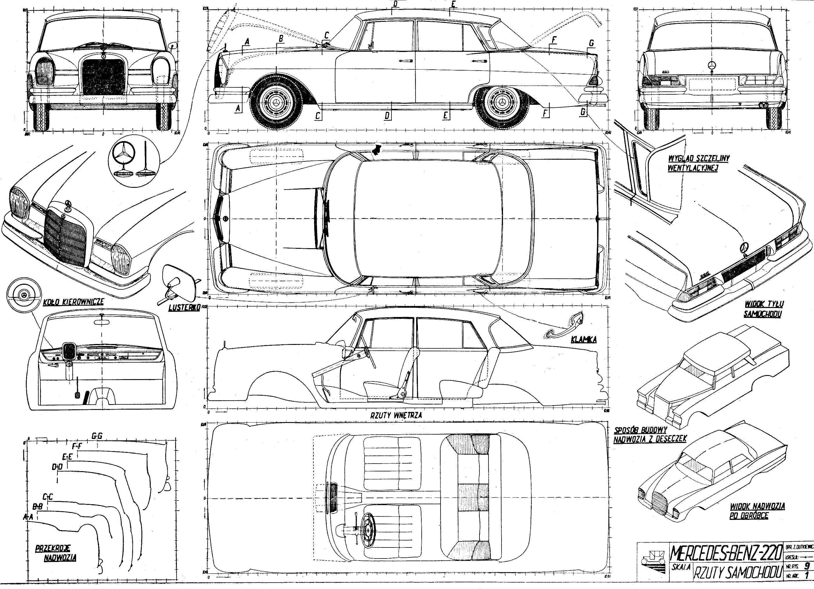 Mercedes-Benz W111 blueprint