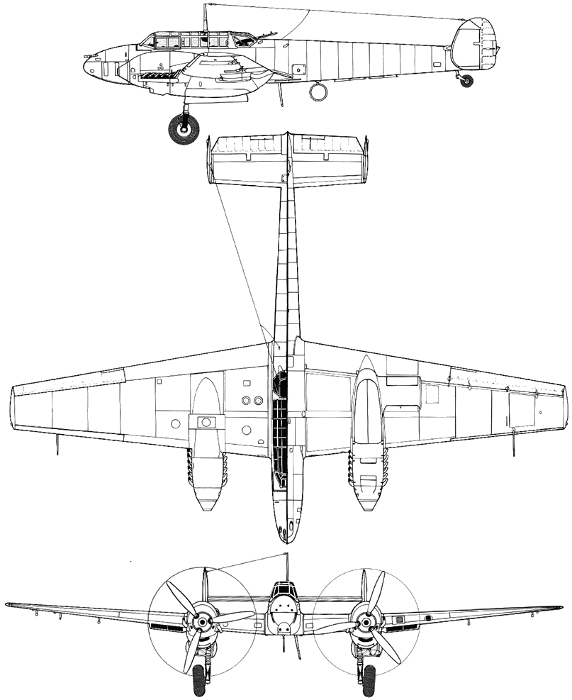 Messerschmitt Bf 110 blueprint