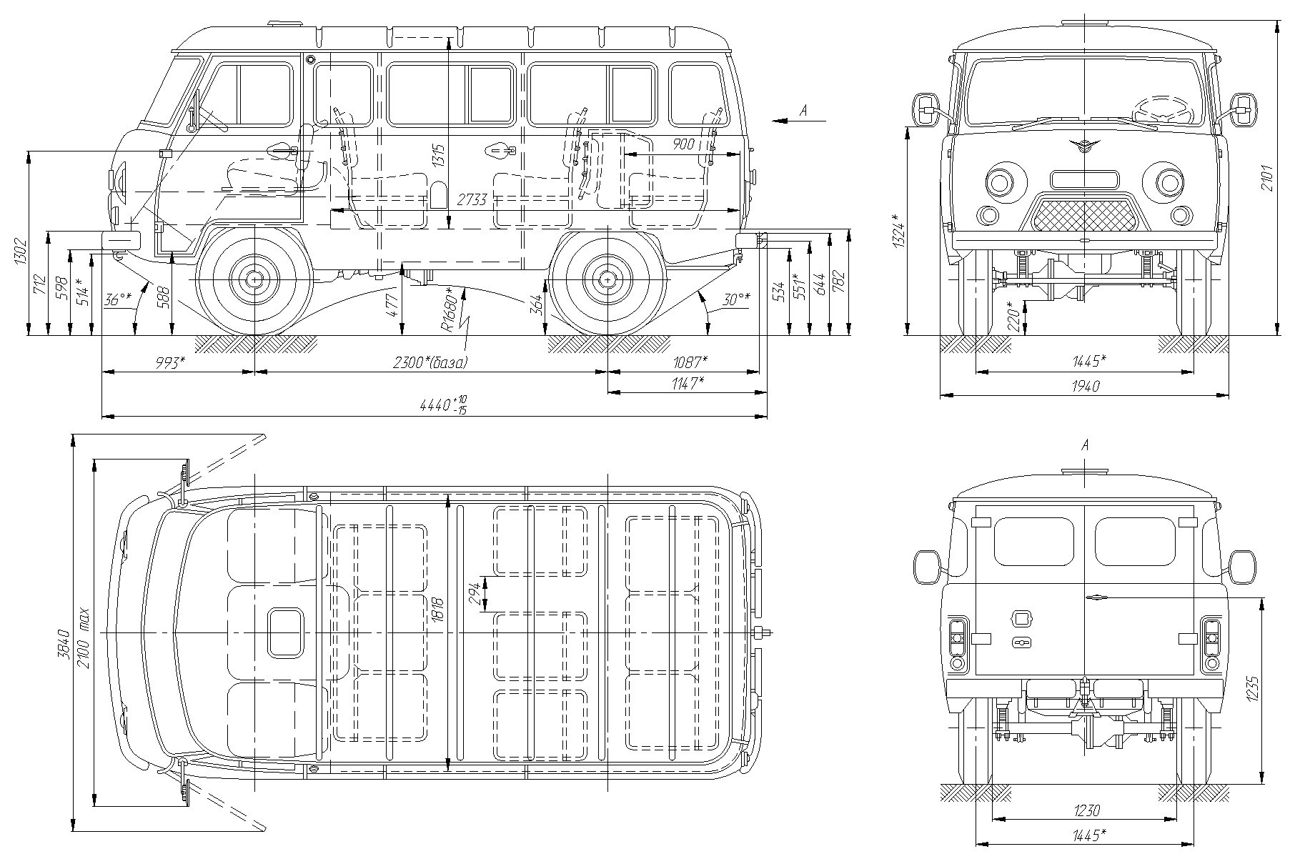 UAZ 452 blueprint