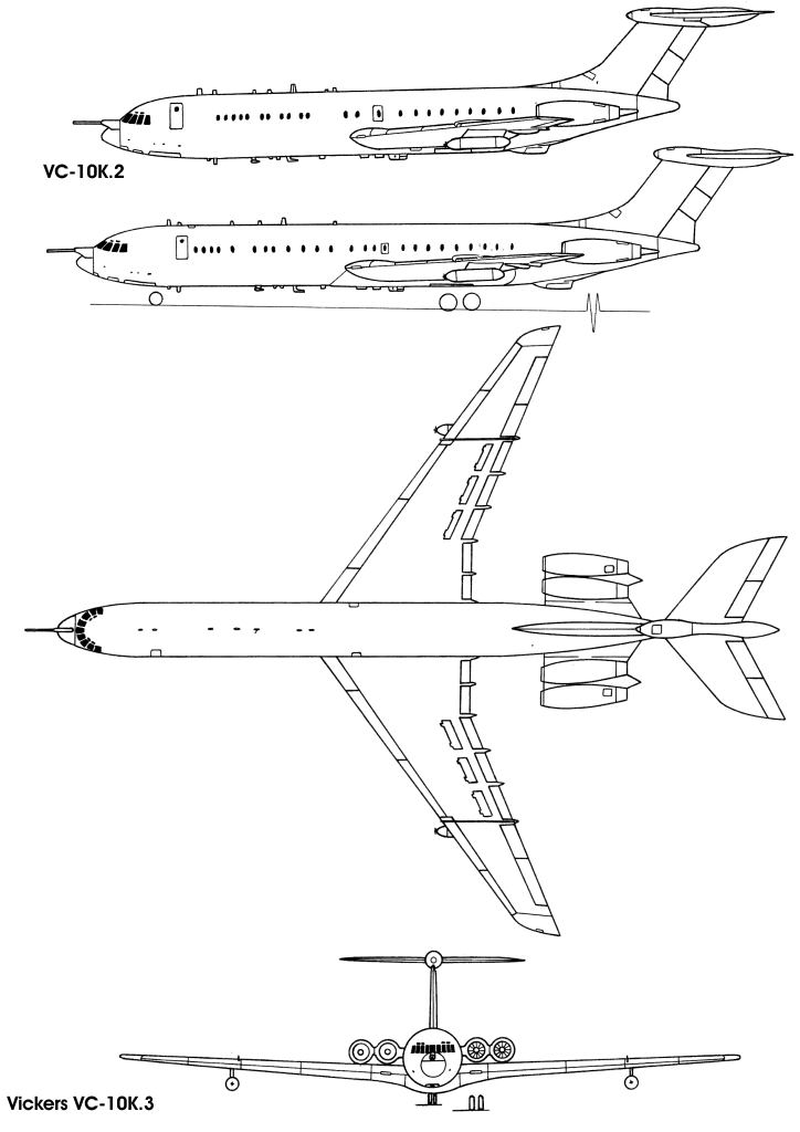 Vickers VC10 Blueprint - Download free blueprint for 3D modeling