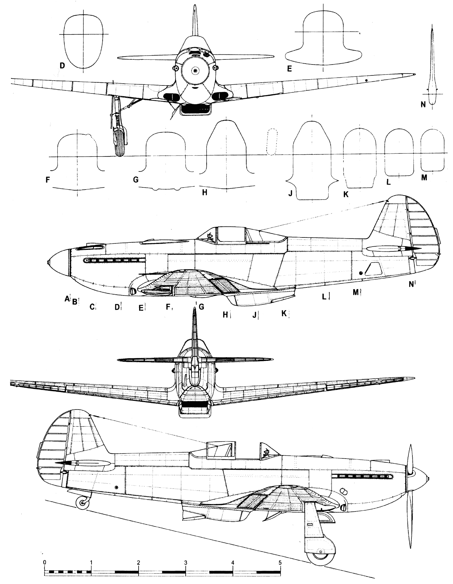 Yakovlev Yak-3 blueprint