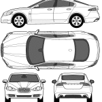 Jaguar XF blueprint