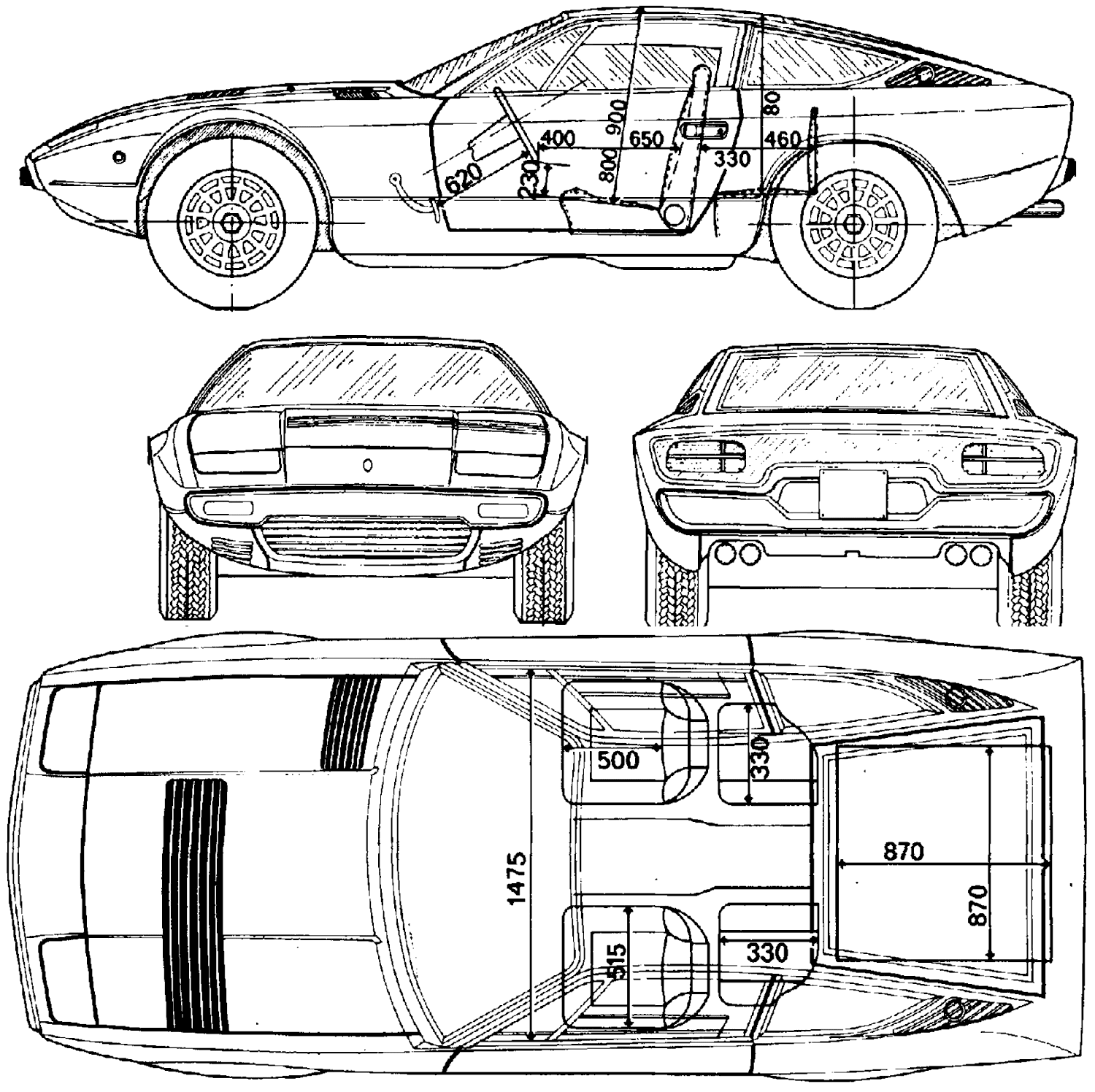 Maserati Khamsin blueprint
