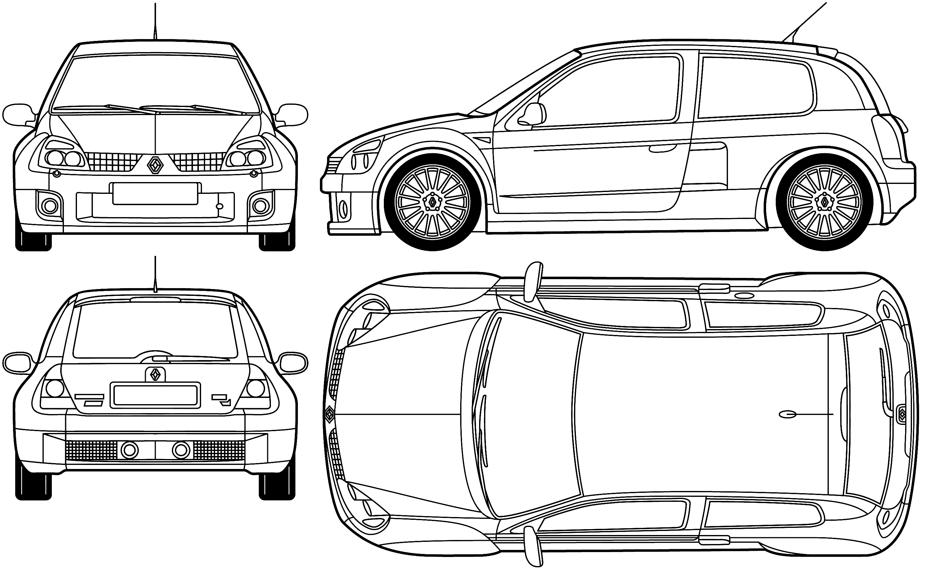 Renault Clio V6 blueprint
