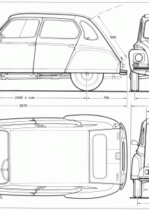 Citroen Dyane blueprint