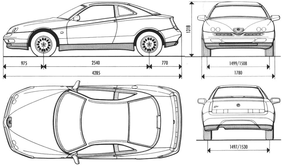 Alfa Romeo GTV blueprint