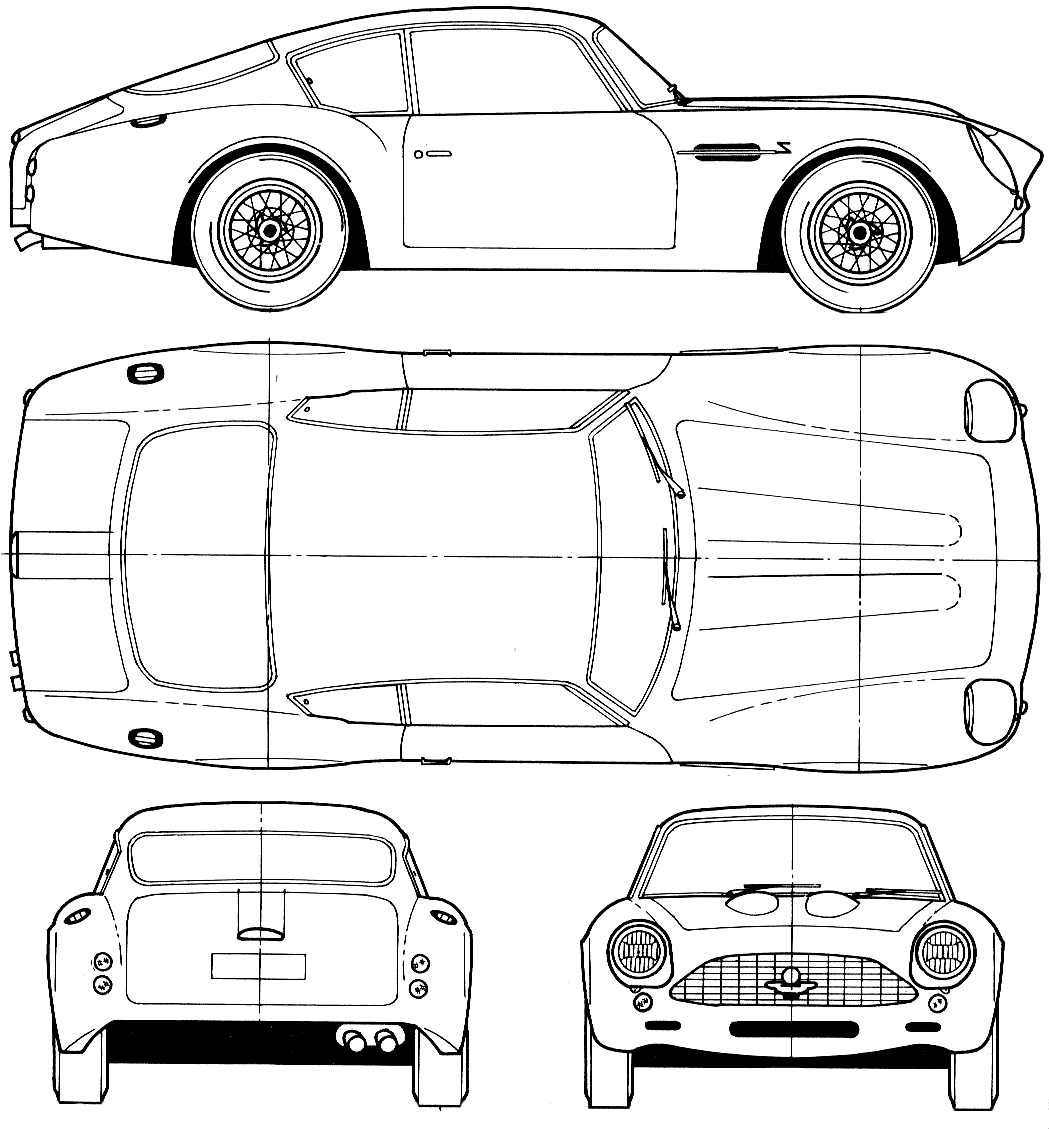 Aston Martin DB4 GT Zagato blueprint