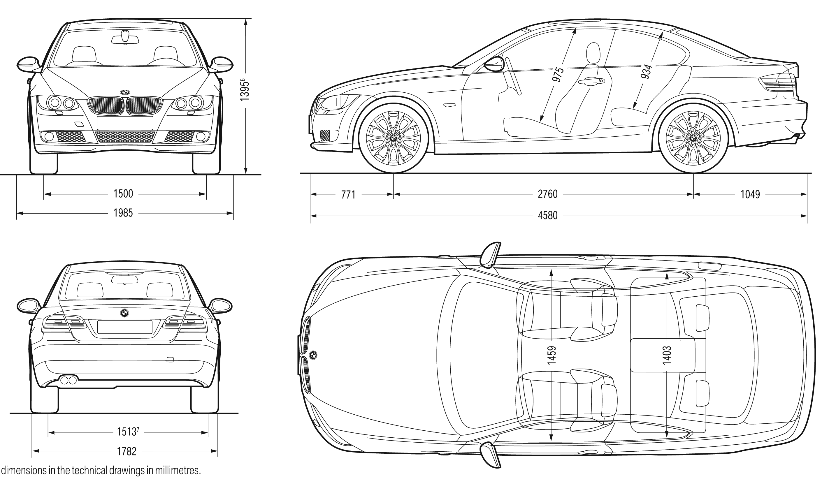 BMW 3-Series E92 blueprint