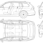 BMW 3-Series E91 blueprint