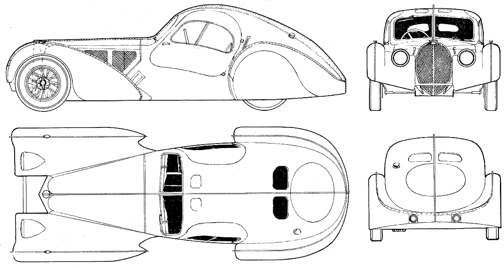 Bugatti Type 57 blueprint
