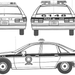 Chevrolet Caprice police car blueprint