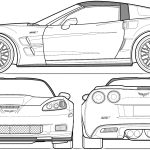 Chevrolet Corvette C6 ZR1 blueprint