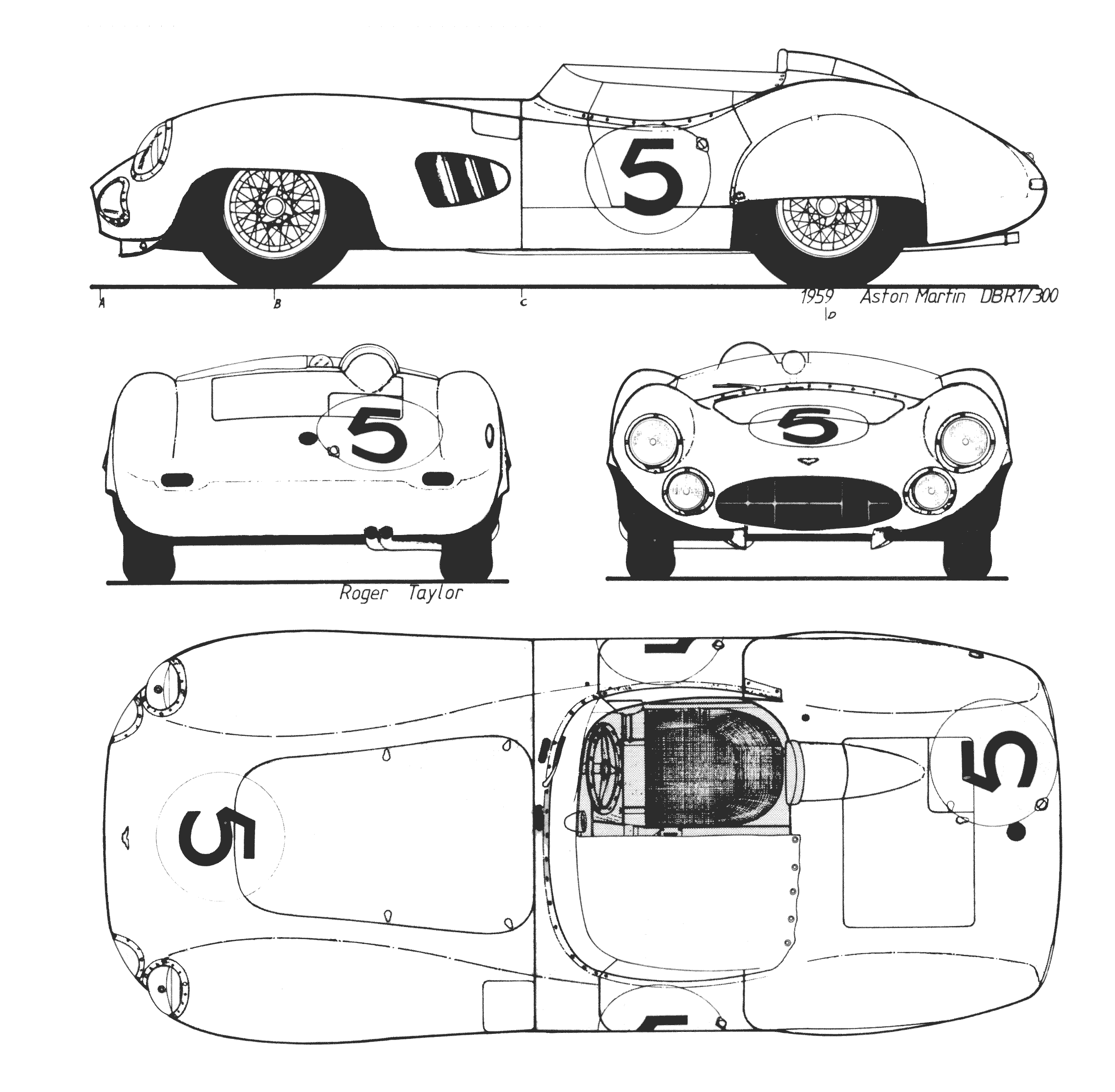 Aston Martin DBR1 blueprint