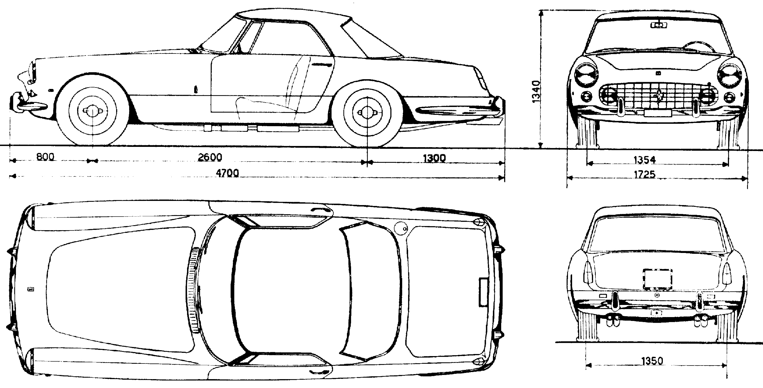 Ferrari 250 GT blueprint