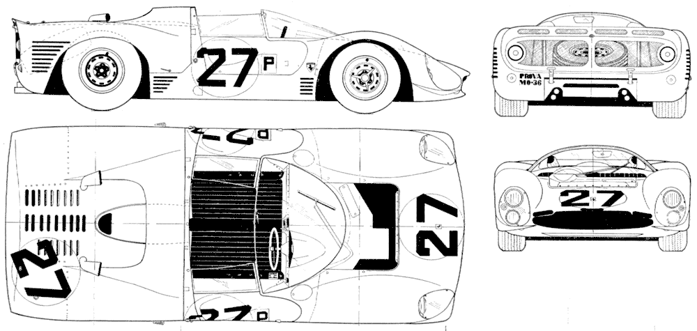 Ferrari 330 P3 blueprint