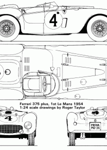 Ferrari 375 MM blueprint