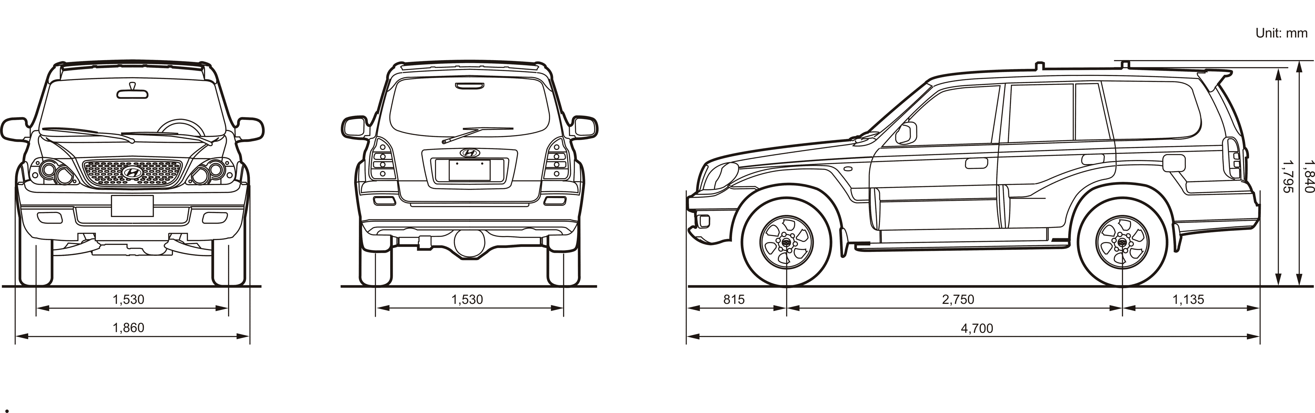 Hyundai Terracan blueprint