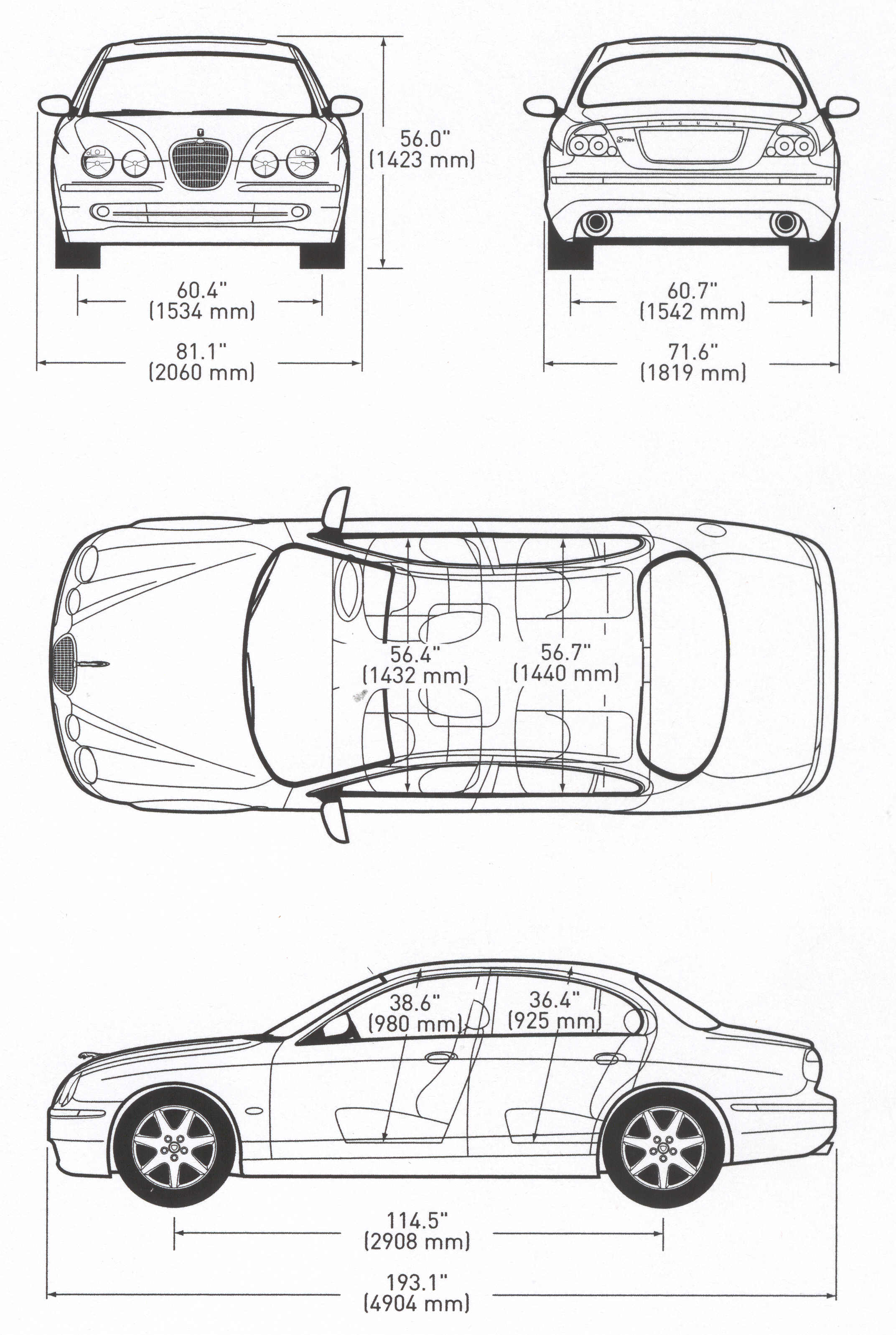 Jaguar S-Type blueprint