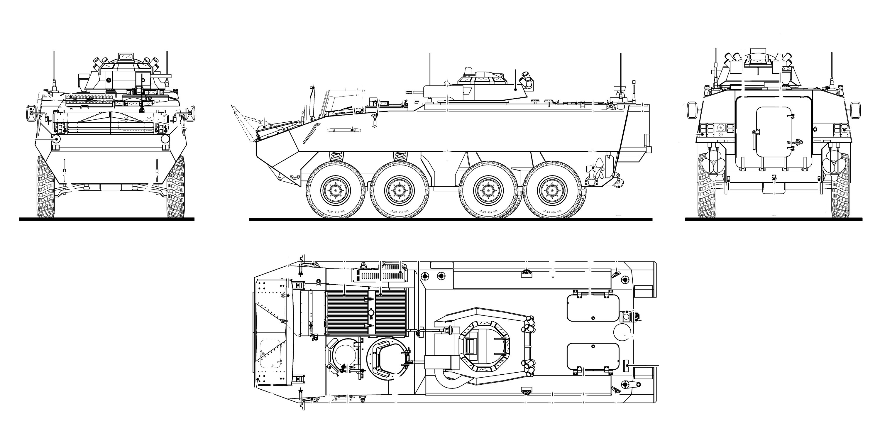 Mowag Piranha IIIC blueprint