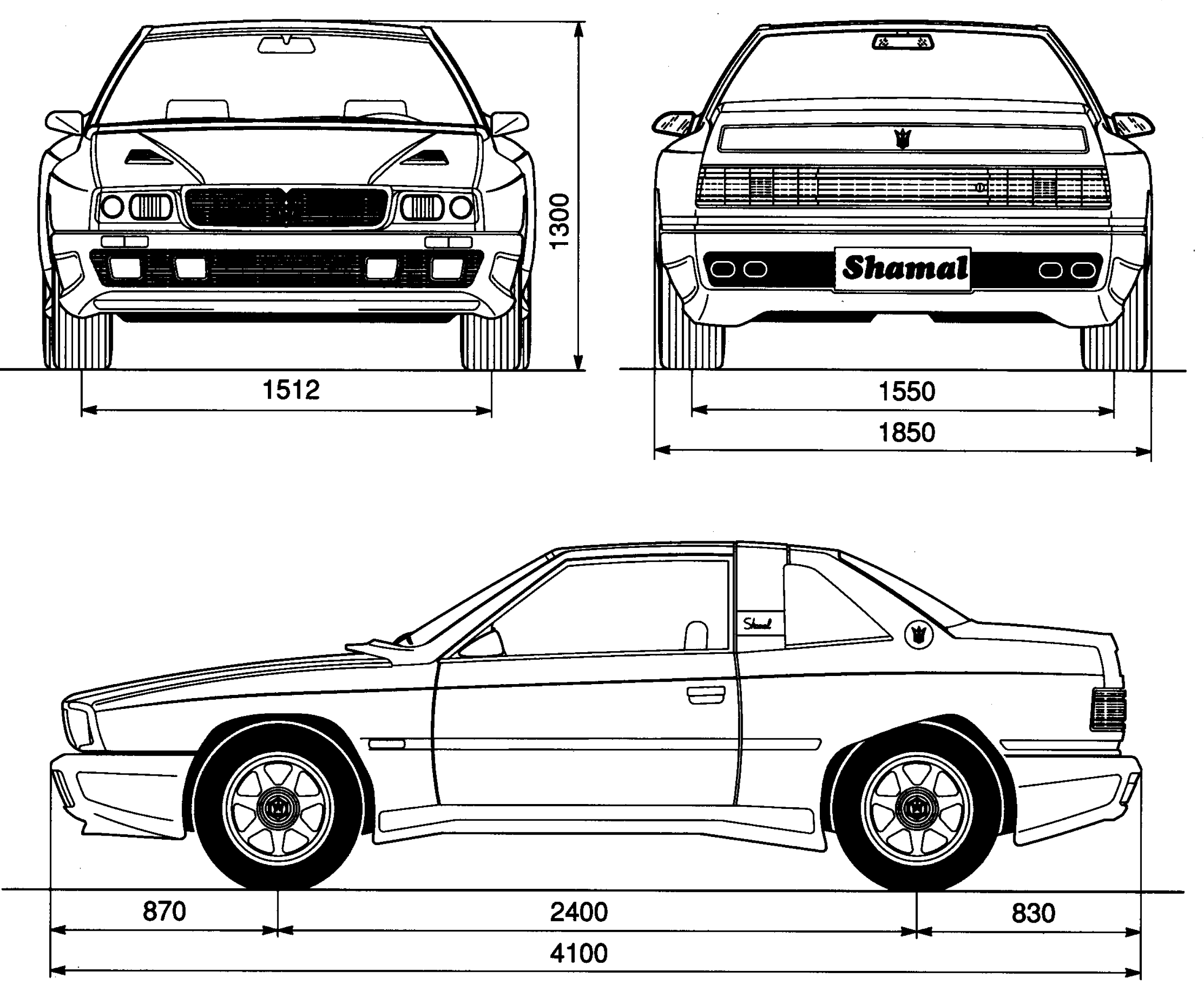 Maserati Shamal blueprint