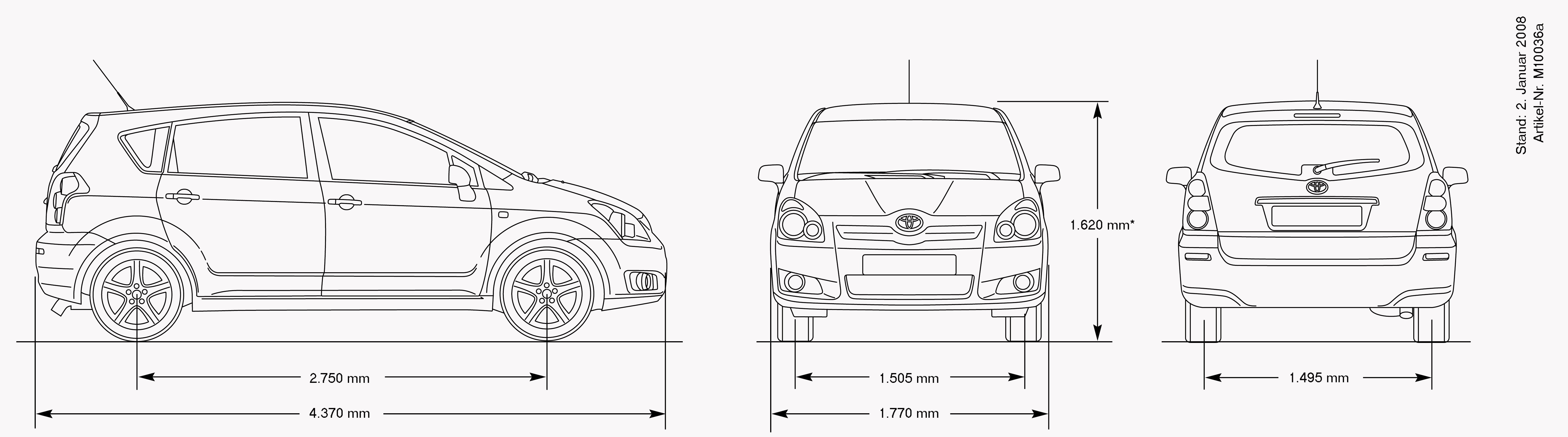 Toyota Corolla Verso blueprint