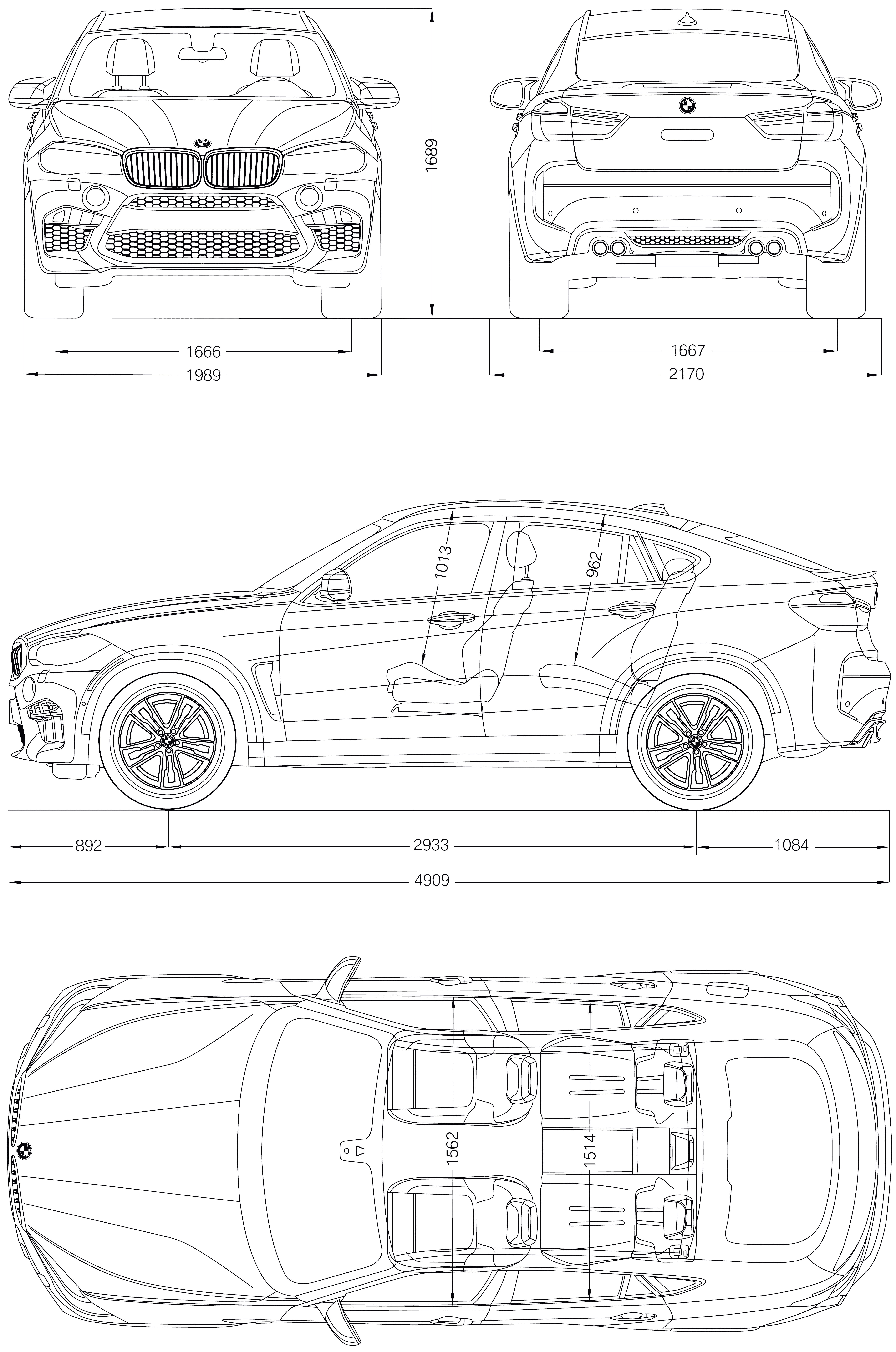 BMW X6 M blueprint