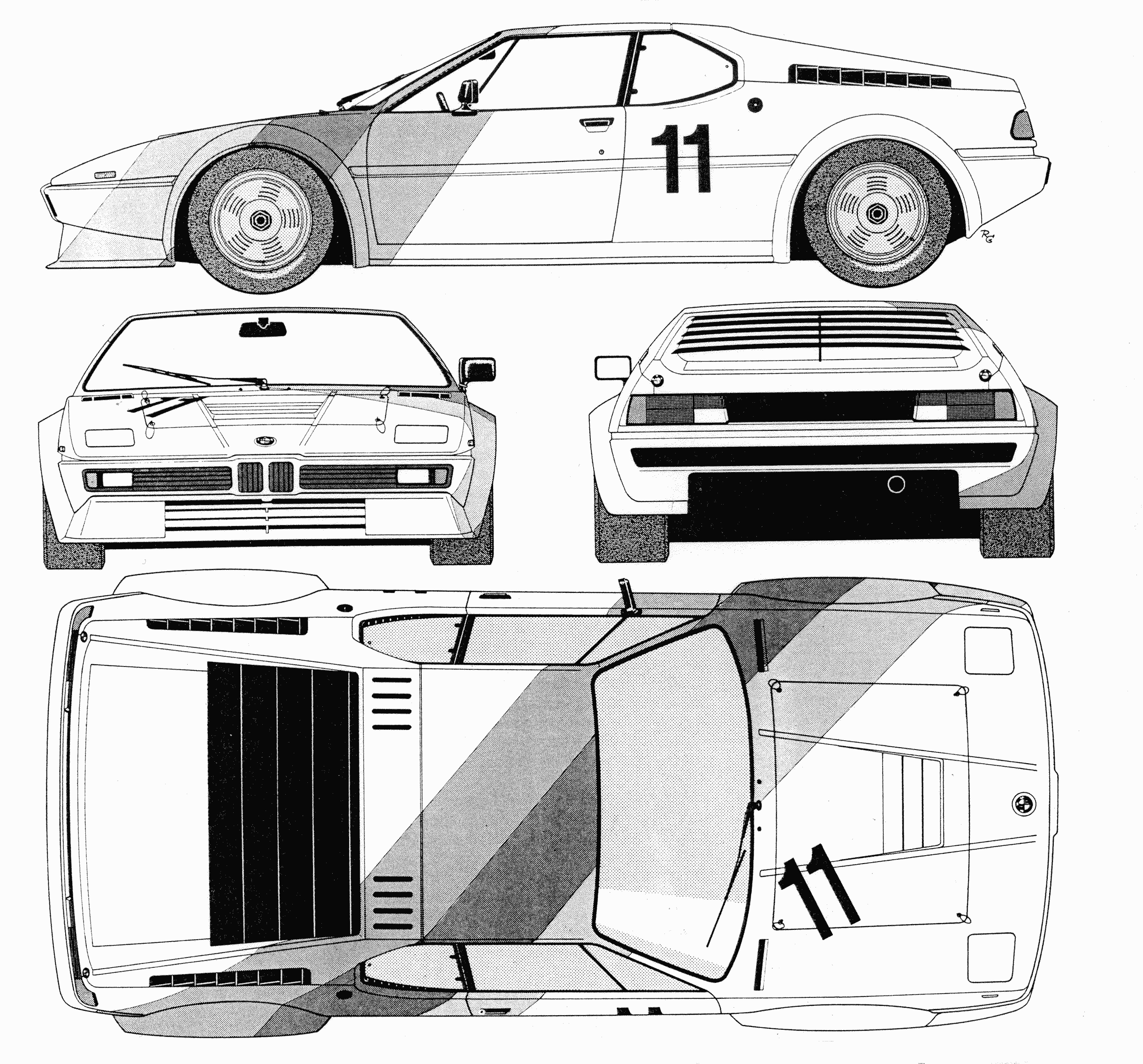 BMW M1 blueprint