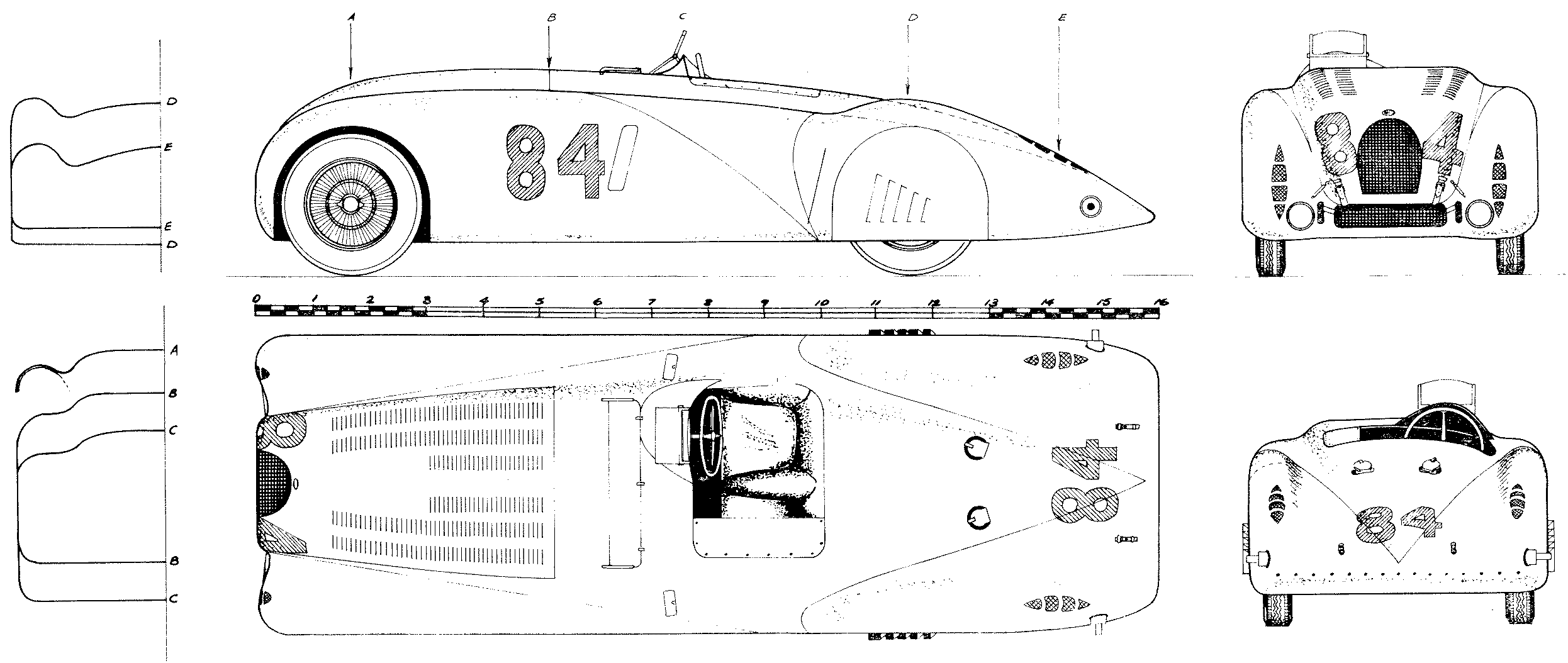 Bugatti Type 57s blueprint