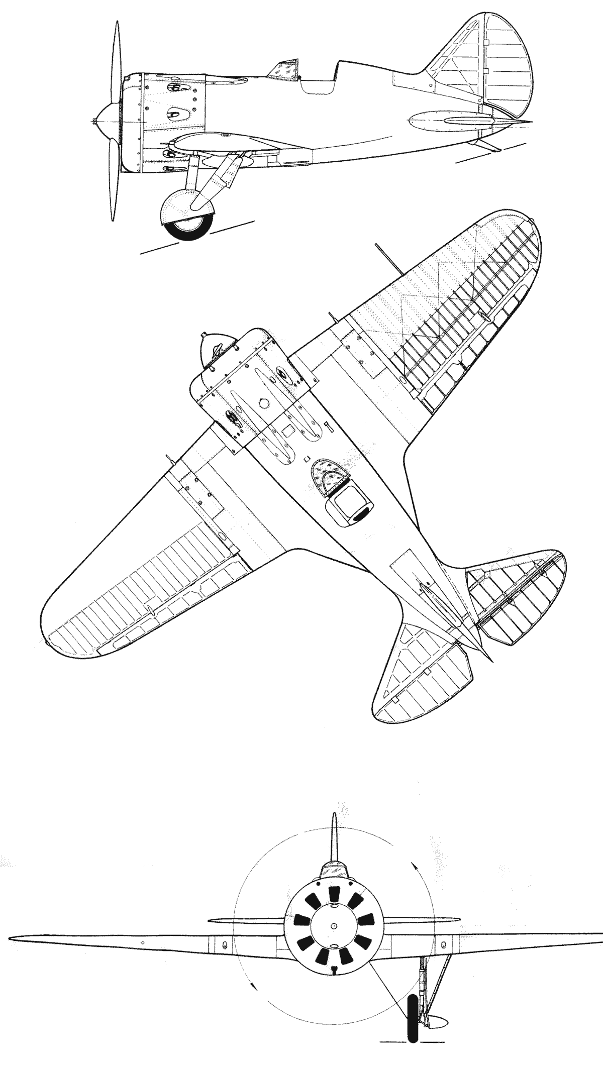 Polikarpov I-16 type 10 blueprint