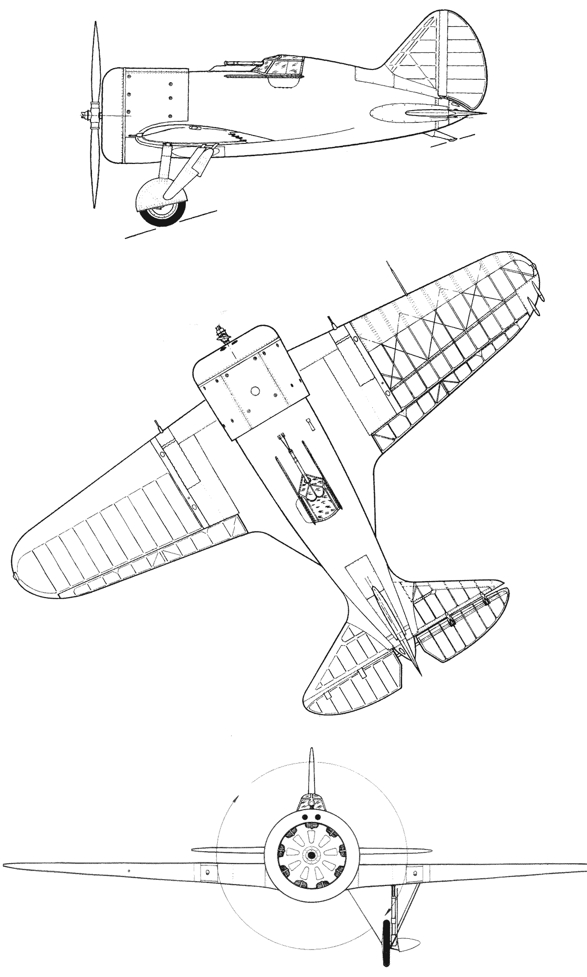 Polikarpov I-16 type 4 blueprint