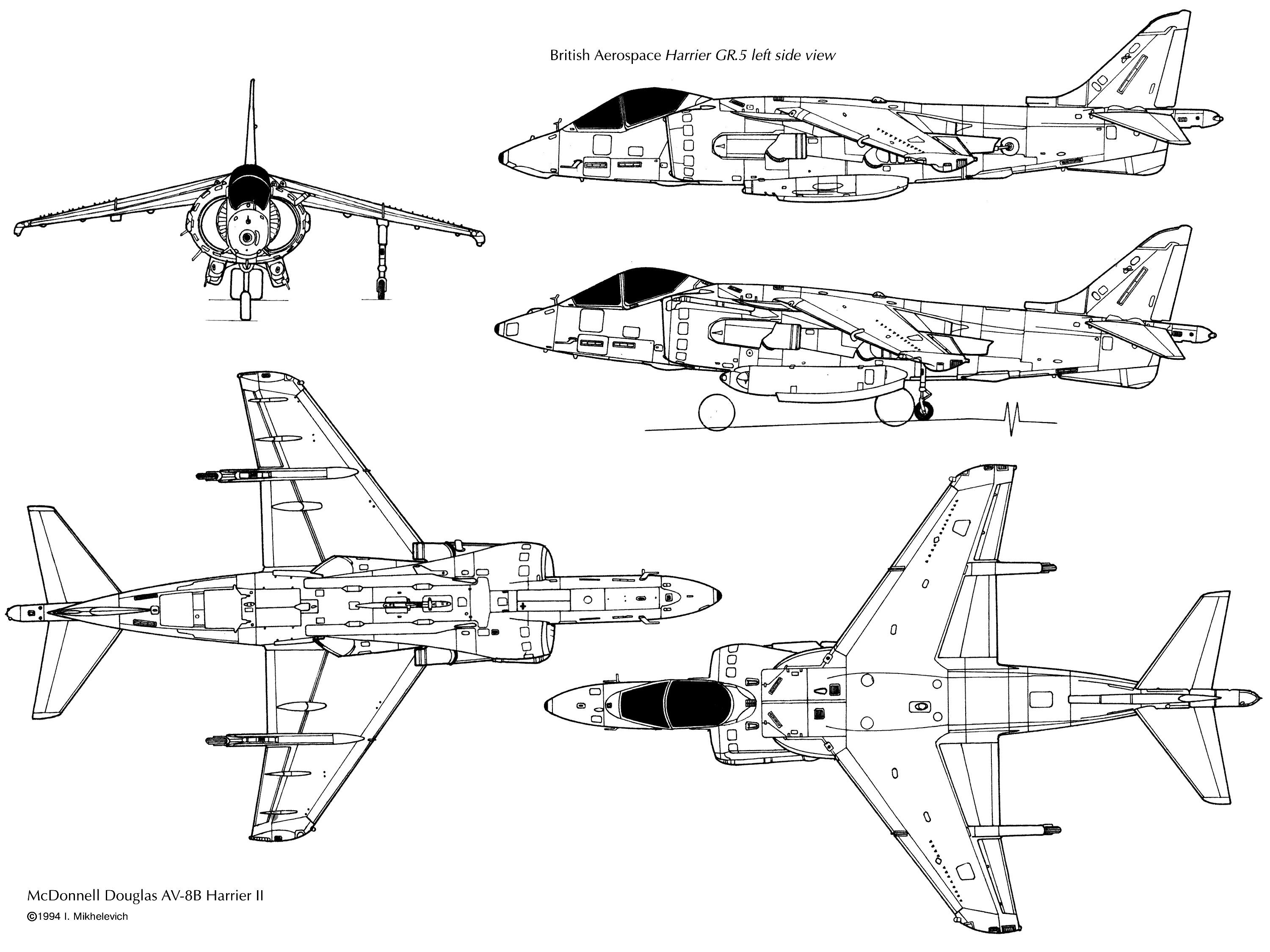 McDonnell Douglas AV-8B Harrier II blueprint