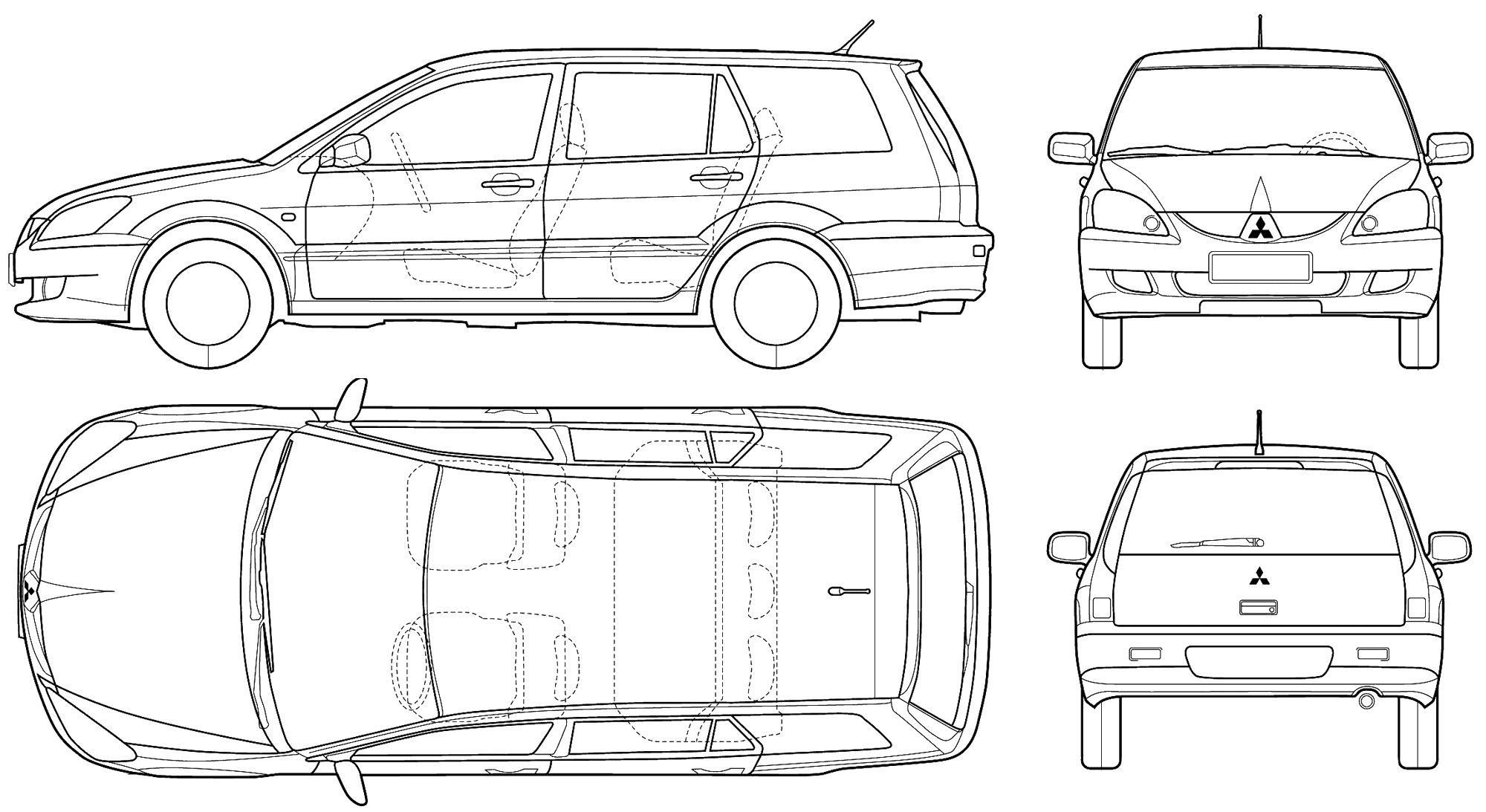 Mitsubishi Lancer blueprint