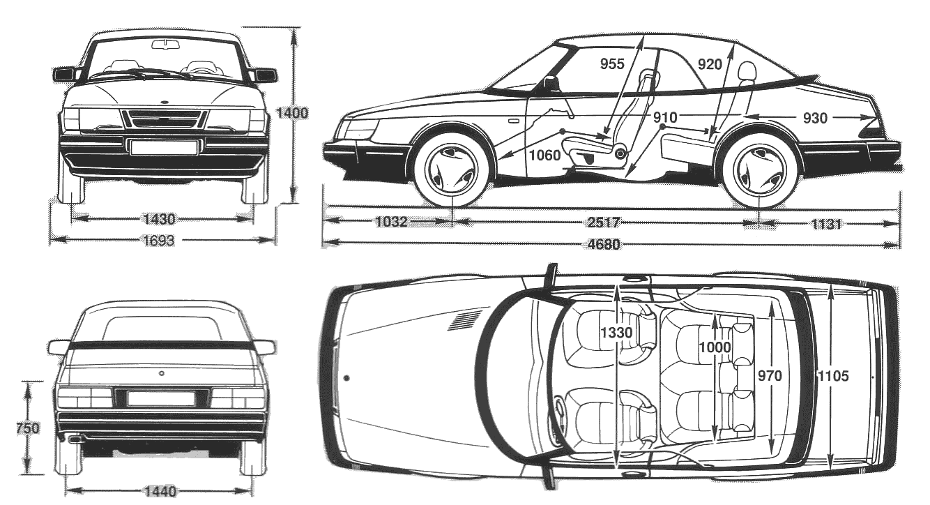 Saab 900 blueprint