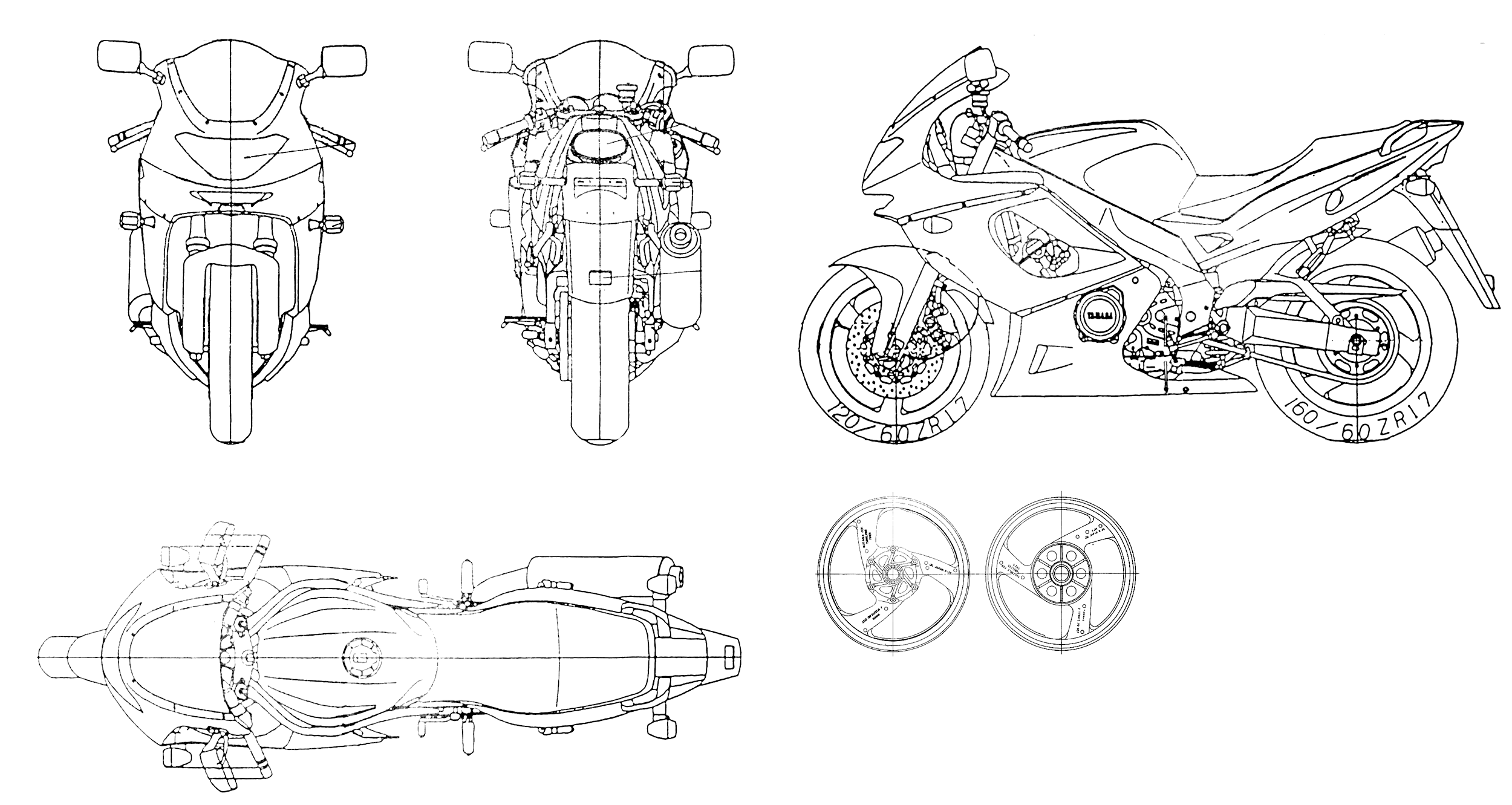 Yamaha YXF600R blueprint