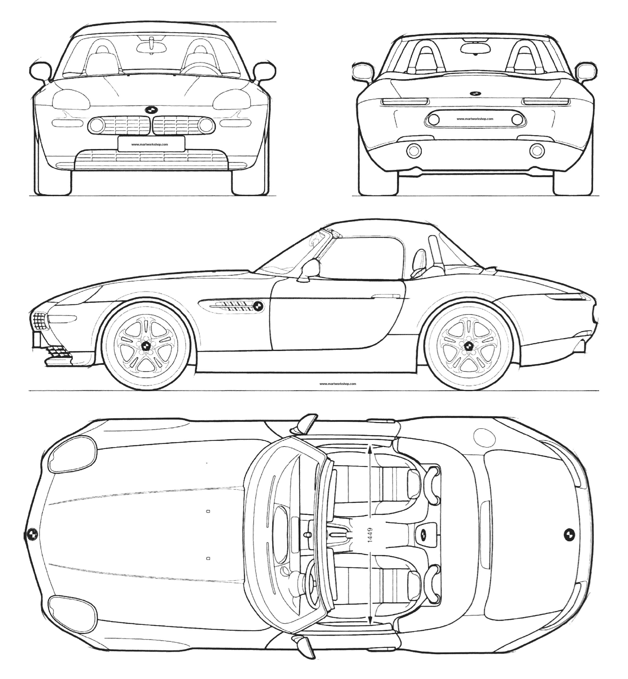 BMW Z8 blueprint
