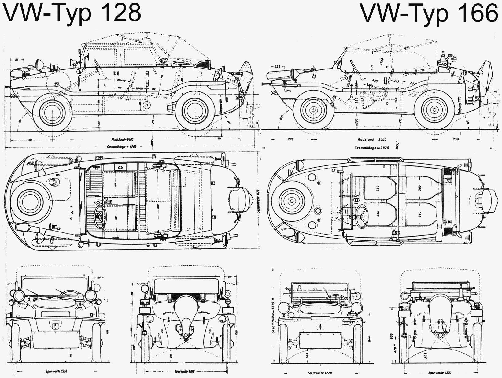 Volkswagen Schwimmwagen blueprint