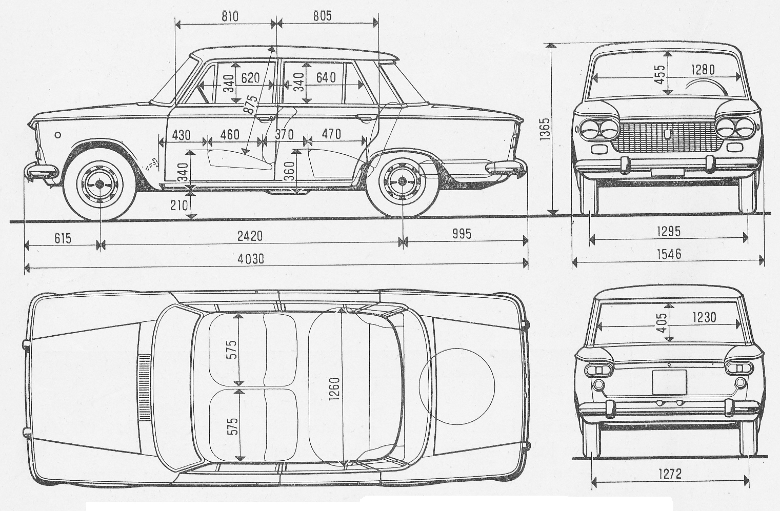Fiat 1300 blueprint
