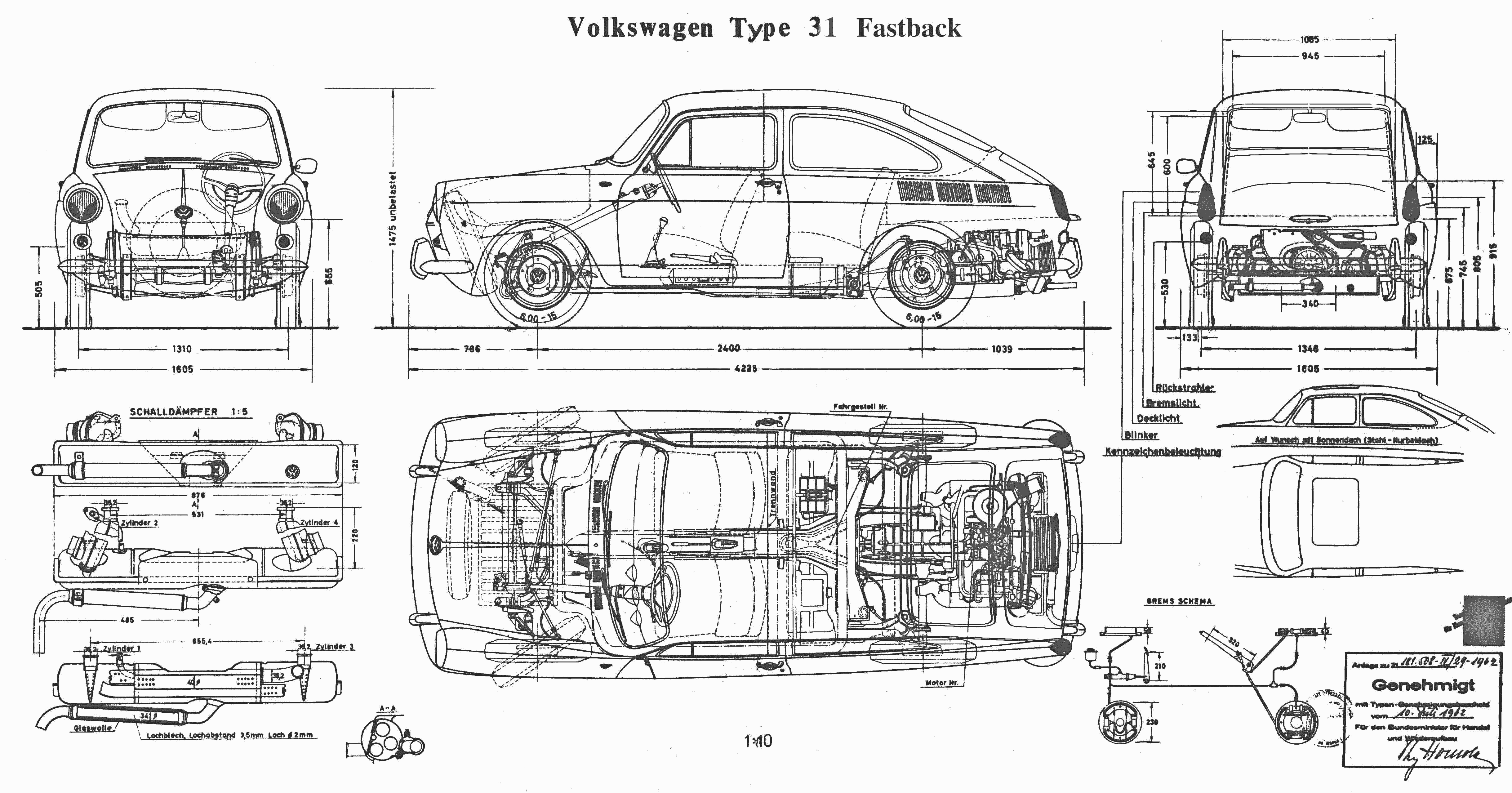 Volkswagen Type 3 blueprint
