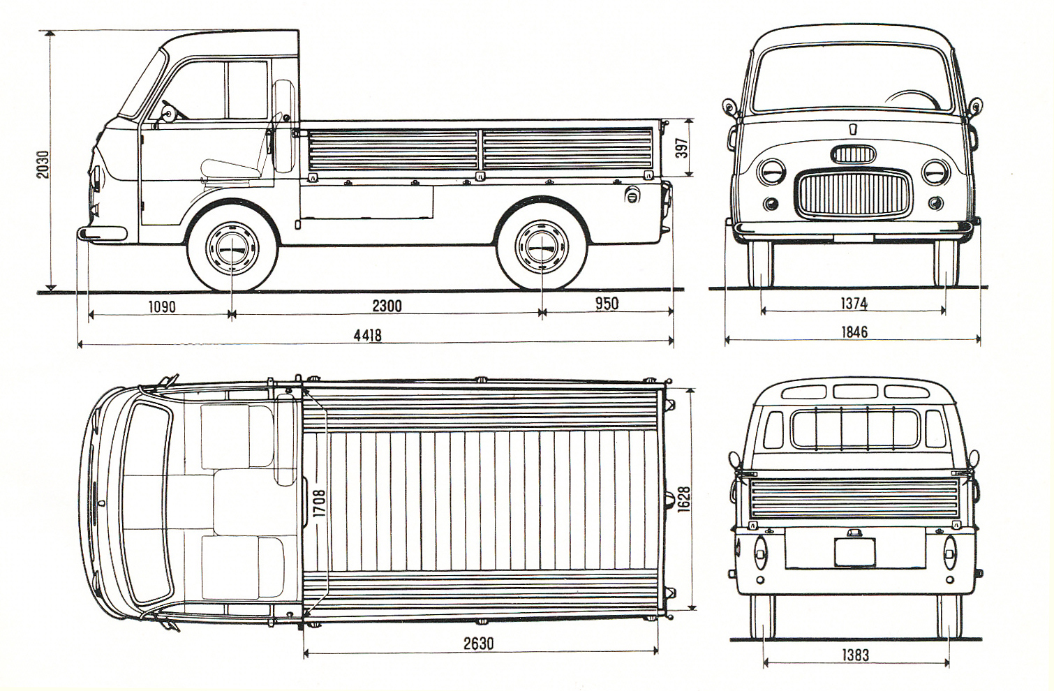 Fiat 1100T blueprint