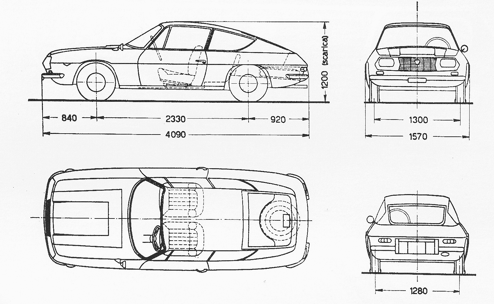 Lancia Fulvia Sport blueprint