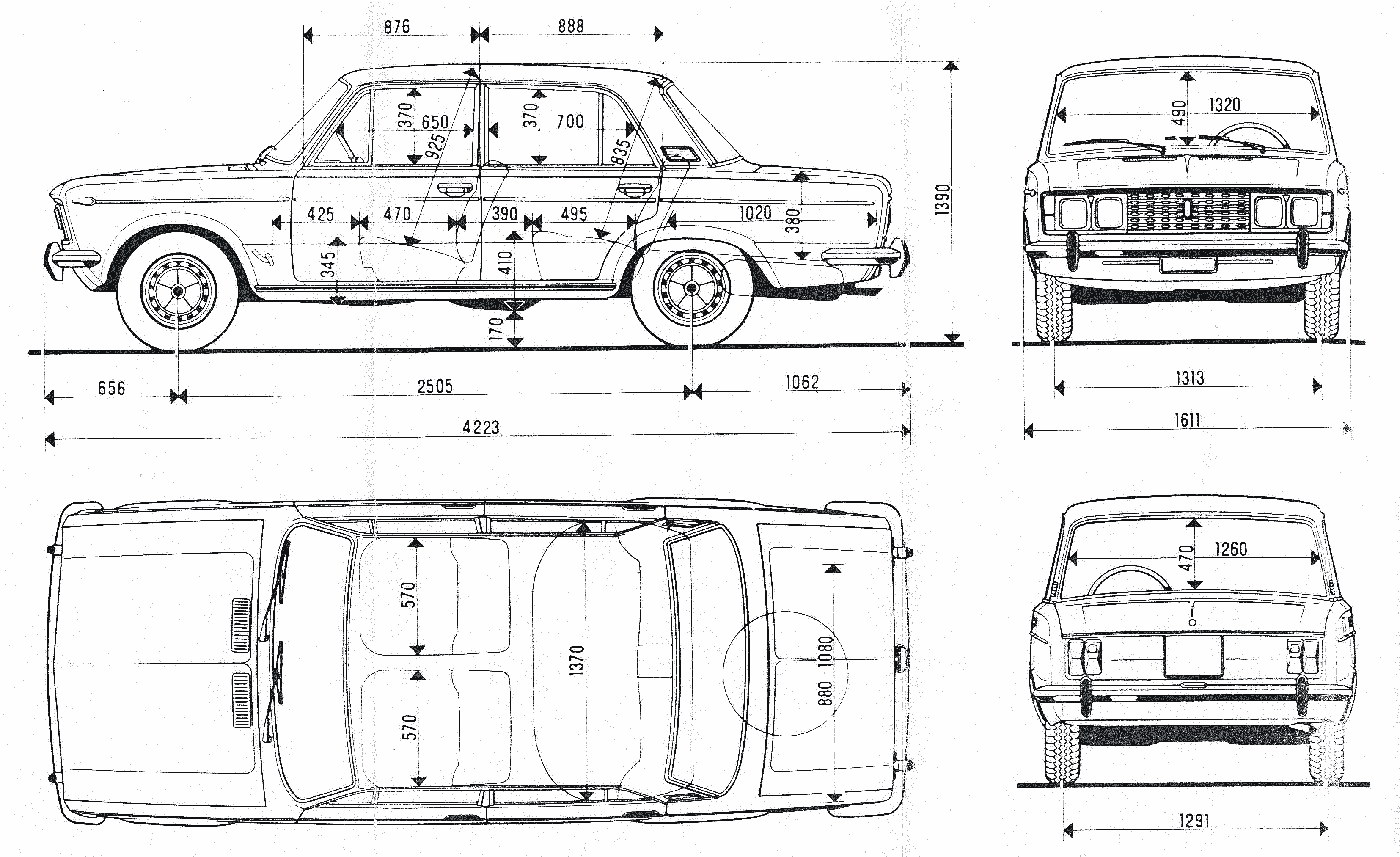 Fiat 125 blueprint